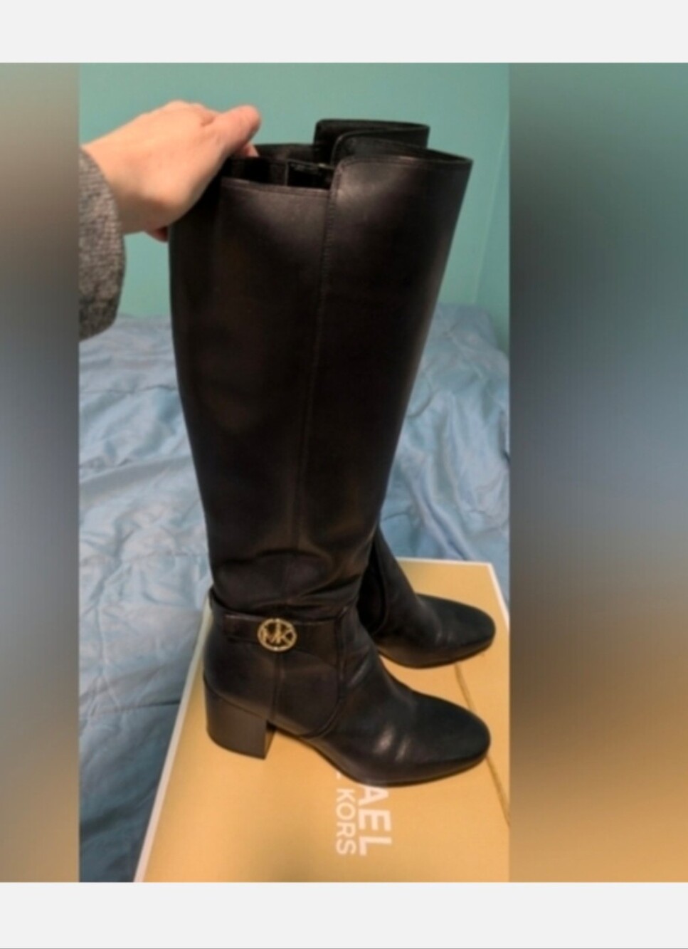 Michael Kors Carmen Below the Knee Boots with Gold Hardware